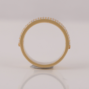 18kt Solid Gold Unisex Handmade Half Eternity <b>Ring</b> Luxury Lab Grown Diamond Plated Engagement Gift IGI Certified-Trendy Wedding - Product Image 5