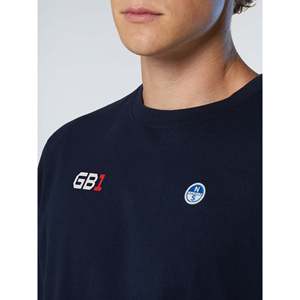 T-shirt fitness North Sails GB1 Basic Blu Navy da uomo, 100% cotone jersey, peso tessuto 230g, numero modello stampato - Product Image 2