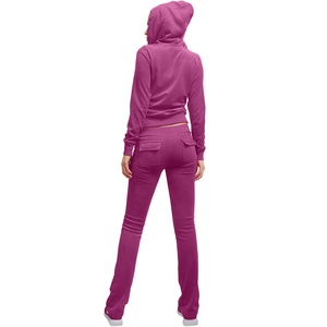 <b>Cropped</b> Hoodies Tracksuit Velvet 2 Pieces Set Elegant Women Sweat Suit Fluffy <b>Zip</b> <b>up</b> Hoodie Set Tracksuits for Women - Product Image 6