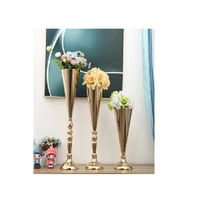 Florero de Metal de cobre pulido brillante de calidad caliente florero de suelo de aluminio brillante para decoración del hogar decoración de la sala de estar - Product Image 2