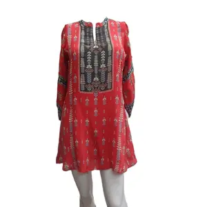 Xu hướng mặc dân tộc: Viscose Crepe kurti cộng với kích cỡ, in kỹ thuật số và vải thoáng khí tự nhiên