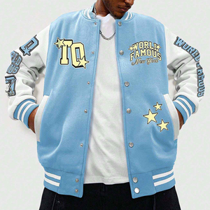 Chaqueta universitaria de lana y cuero personalizada para hombre, gruesa y cálida, estilo universitario, bomber a la moda, prendas de vestir exteriores para suministro de OEM y ODM - Product Image 3