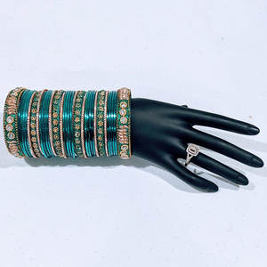 Venta al por mayor bajo MOQ alta calidad nupcial Chudiya conjuntos para la venta Servicios OEM Venta caliente brazaletes nupciales conjuntos - Product Image 6