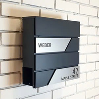 Boîte aux lettres murale en métal personnalisable style Art Déco, intelligente, minimaliste, pour appartement, OEM, idéale pour anniversaire, vente en gros