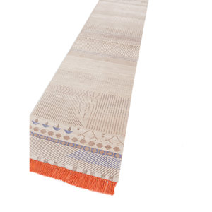 Manchaha Ivory Hand Knotted Wool Bamboo Silk Rug Geometric for Home Hallway Rectangle Shape 10mm Thickness-Model Les-2307 Rugs - Product Image 2