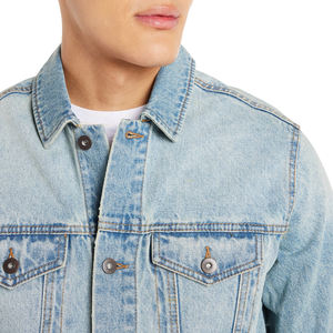 Chaquetas vaqueras holgadas con botones de estilo callejero de alta calidad, ropa para exteriores, chaqueta vaquera de gran tamaño lavada con ácido para hombres - Product Image 2