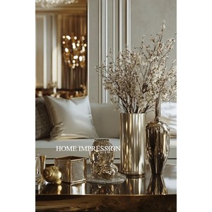 Décoration de chambre d'hôtel moderne Vases à fleurs faits à la main en aluminium écologique et personnalisable pour table d'appoint canapé - Product Image 1