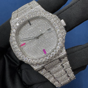 Montre à mouvement automatique Hip-Hop en acier inoxydable avec diamant Moissanite VVS de qualité supérieure au prix de gros - Product Image 1