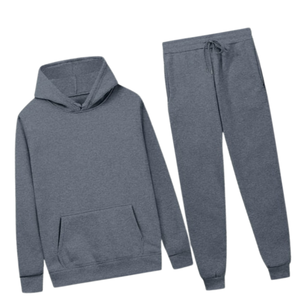 Conjunto Deportivo Informal de Invierno para Hombre y Mujer, Sudadera con Capucha Gris Oscuro y Pantalones Jogger, Venta al Por Mayor de Fábrica, Logotipo Personalizado OEM - Product Image 6