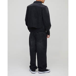 Venta al por mayor de chaqueta de mezclilla bordada personalizada para los hombres de moda Streetwear cremallera Jeans Coat - Product Image 5