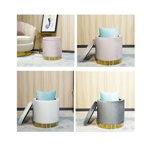 เก้าอี้ออตโตมันแบบโบราณที่นั่งนุ่มผ้ากำมะหยี่มีสีแตกต่างกันและปรับแต่งรูปทรงได้ในอัตราที่ดีที่สุด - Product Image 1