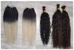Raw Unprocessed Indian Premium Wavy Human <b>Hair</b> Bundles,Temple Raw Virgin Machine Weft Bulk <b>Hair</b> Bundles, Raw Indian Virgin <b>Hair</b> - Product Image 2