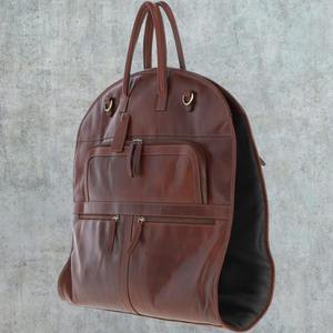 Leather High Quality <b>Suit</b> <b>Carrier</b> Travel Bag Garment Foldable Hanging Dustproof Zippers <b>Suit</b> Grooms <b>Men</b> Gifts Handmade LSC-0009B - Product Image 4