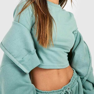 Service OEM Ensemble de survêtements en polaire grande taille pour femmes, hiver, jogging zippé de qualité personnalisée, polyester/coton en vente - Product Image 6