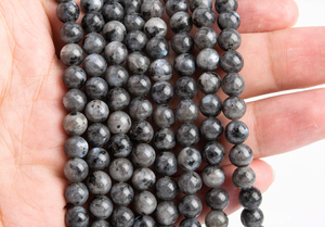 Collier en cristal naturel, perles de larvikite lisses, pierre rouge polie, bijoux, brin lâche, grossiste en pierres précieuses pour la guérison - Product Image 4
