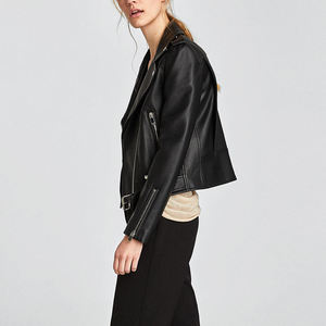 Wholesale Women Leather Jacket Leather Full Sleeve Solid Jacket for Woman OEM Design Logo Wholesale Leather Jackets for Women - Product Image 5