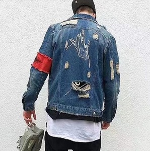 Pakistan Made Top Quality <b>Jackets</b> / Jeans <b>Jacket</b> Custom Embroidered <b>Men</b> Outwear Cotton Denim <b>Jackets</b> Fashionable Denim <b>Men</b> - Product Image 4