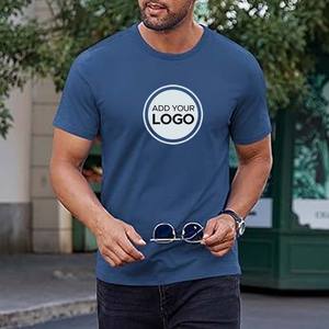 T-shirt en coton de qualité supérieure pour hommes T-shirts à col rond en vrac à manches longues T-shirt à col rond 100% coton - Product Image 2