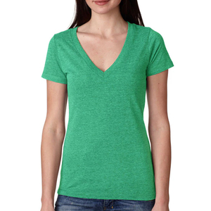 Next Level Ladies Tri-Blend T-shirt col V profond avec patchs 6740 - Product Image 1