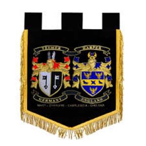 Écusson de blason familial de grande taille personnalisé, brodé à la main, cadre en dentelle, badges bouton, style classique, souvenir, fil de bullion - Product Image 4