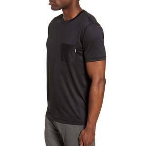 Camiseta atlética de manga corta para hombre con bolsillo delantero Estampado gráfico de gimnasio Logotipo personalizable Color - Product Image 4