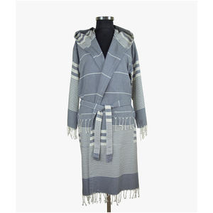 Premium Quality 100% Cotton Dark Grey Harem Turkish <b>Towel</b> <b>Bathrobe</b> High Quality Peshtemal Wear Woven Technics Made in Turkey - Product Image 1