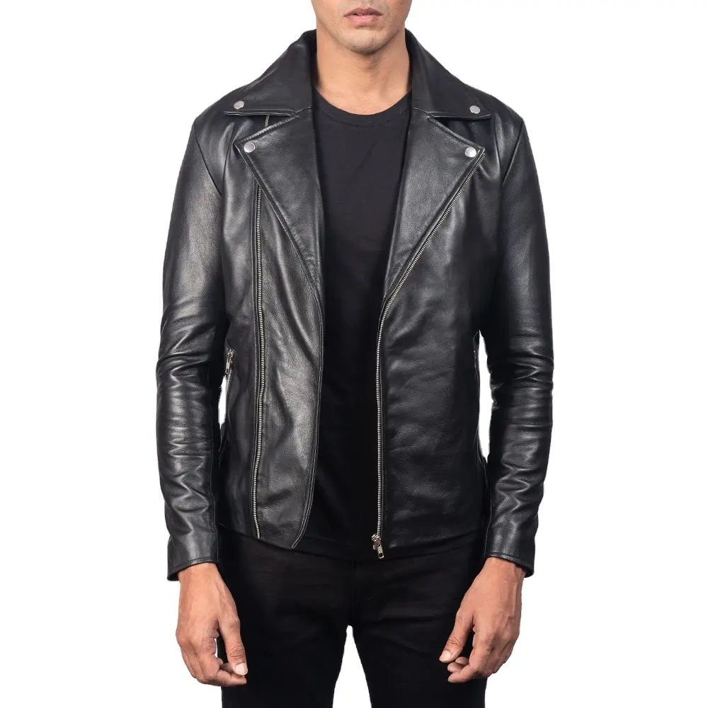 2022 Fashion Men's Leather Jacket winter Season Solid Black Color Popular Simple Casual Velvet Male Jackets