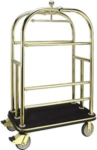 American Style Top Quality Golden Fineshed Hotel Luggage Carriers Bellman Cart Gold Top Hand-<b>Pushed</b> Dismantling Luggage <b>Car</b> - Product Image 4