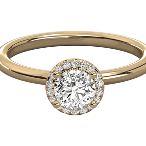 แหวนหมั้นเพชรเม็ดกลมเล็กชุดวงแหวนรัศมีคลัสเตอร์ - Product Image 6