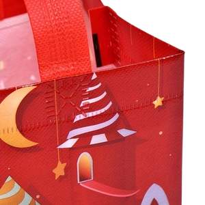 Venta al por mayor de bolsas de compras de comestibles de Navidad no tejidas reutilizables personalizadas Papá Noel - Product Image 5