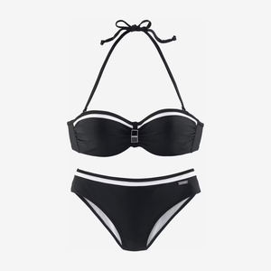 Ensemble de bikini triangle pour femmes Noir Vente en gros Logo personnalisé Sexy Push Bikini Bandeau Best-seller Bikini uni en noir - Product Image 6