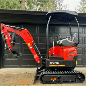 LIVRAISON GRATUITE TPM Mini-Excavatrice 18K 15 CV avec Godet de 16 pouces, Commandes Pilote, Bras Oscillant, Homologuée EPA CE, Pouce Hydraulique Auxiliaire - Product Image 1
