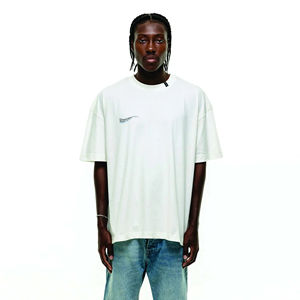 Camisetas de peso pesado con hombros caídos GSM 220 240 de alta calidad, camisetas de algodón de peso pesado personalizadas, camisetas de gran tamaño con cuello simulado para hombres - Product Image 6