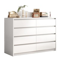 Commode Blanche Personnalisée, Meuble de Chambre en Bois, Armoire de Rangement, 6 Tiroirs, Chiffonnier