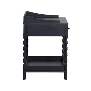 Modern <b>Black</b> Wooden <b>Side</b> <b>Table</b> with Open Shelf-Minimalist Bedside <b>Table</b> for Bedroom - Product Image 4