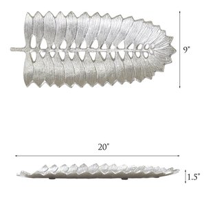 Plato para servir de metal con forma de hoja de gran venta con un diseño moderno elegante y pulido perfecto para servir comida - Product Image 3