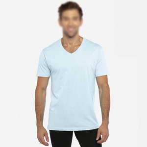 Camiseta Deportiva de Cuello en V para Hombre de Alta Calidad, 100% Algodón Poliéster, Corte Ajustado, Ropa Masculina, Talla Grande, Transpirable - Product Image 5