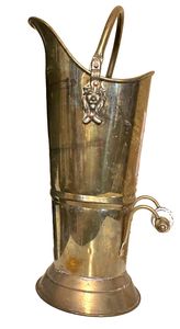 Cubo de carbón de latón antiguo decorativo con grabado artesanal adecuado diseños rústicos para el hogar contenedor de almacenamiento de chimenea de habitación de lujo - Product Image 4