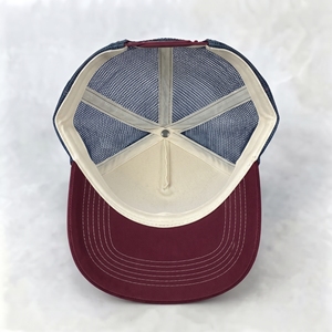 Custom Embroidered Trucker <b>Hat</b> Mesh Cap White <b>Navy</b> Red Wholesale Logo High Quality OEM ODM Low MOQ 5 Panel Casual Adjustable - Product Image 5