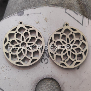 Juego de pendientes de madera de corte láser elegantes de moda para mujer, joyería de moda, pendiente de aro de Falak World Export - Product Image 2
