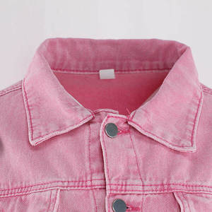 Nuevo estilo personalizado Parches de lentejuelas Pink Jeans Chaquetas Niñas Chaqueta de mezclilla - Product Image 6