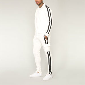 Survêtement de sport coupe ajustée pour homme Ensemble de jogging 100% coton avec chemise et pantalon de survêtement XL uni avec logo personnalisé - Product Image 2