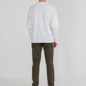 Venta al por mayor de camisetas de manga larga con cuello redondo para hombre con estampado de diseño personalizado 100% tejido de punto de algodón - Product Image 2