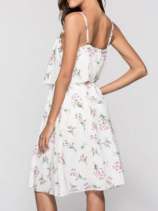 Meilleure vente Robe sexy à imprimé floral et dos nu et à bretelles réglables, col en V, robes pour femmes de grande taille - Product Image 3