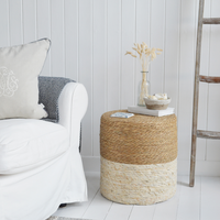 Nouveau design tissé à la main ronde en jonc de mer table d'appoint ou tabouret Boho salon meubles en gros bon prix de l'usine du Vietnam