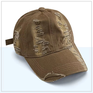 Vintage Distressed Ripped Baseball Cap Washed Destroyed <b>Dad</b> <b>Hat</b> Retro Frayed Edge Casual Outdoor Sports Trucker Satin Breathable - Product Image 6