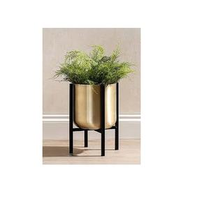 Décoration d'intérieur, décoration de jardin, article de décoration d'hôtel de luxe, décoration d'hôtel, finition dorée brillante, jardinière en métal - Product Image 1