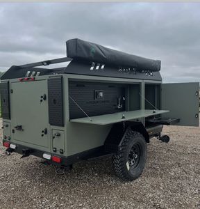 Remolque de Camping Todoterreno Moderno e Impermeable, Mini Caravana con Construcción de Acero Inoxidable, Capacidad de Carga de 1500 kg, Capacidad para 8 Personas - Product Image 2