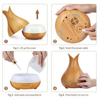 Diffuseur d'huiles essentielles intelligent Tuya WiFi 400 ml pour appareils électroménagers, contrôle vocal Alexa Google, minuterie PST-1522YN