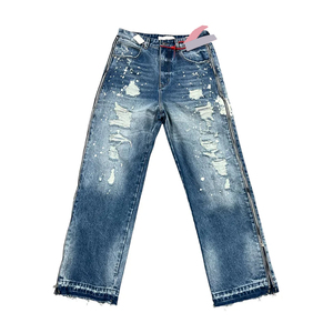 กางเกงยีนส์ทรงหลวมสีกากีเอวกลาง สวมใส่สบายทุกฤดู ระบายอากาศได้ดี ลายเรียบ สำหรับฤดูหนาว ฤดูใบไม้ร่วง ฤดูร้อน ฤดูใบไม้ผลิ - Product Image 3